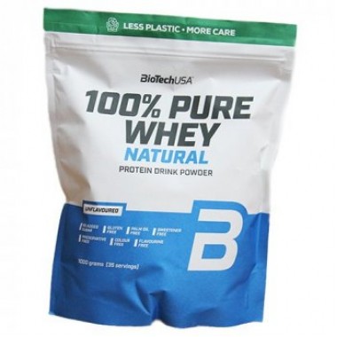 Biotech Usa 100% Pure Whey Natural 1000 грамм, концентрат сывороточного протеина 100%, без красителей и подсластителей