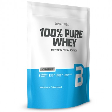 Biotech Usa 100% Pure Whey Natural 1000 грамм, концентрат сывороточного протеина 100%, без красителей и подсластителей