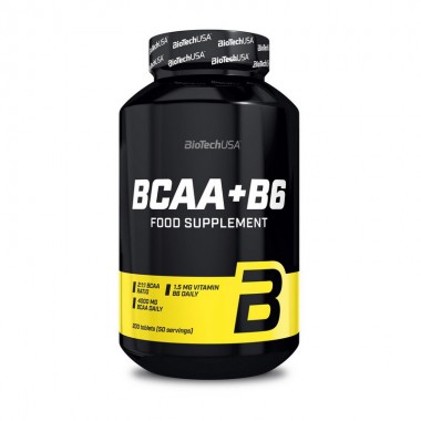 Biotech USA BCAA + B6 200 таблеток, амінокислоти BCAA у співвідношенні 2:1:1 з додаванням вітаміну B6