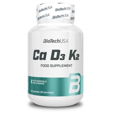 Biotech USA Ca D3 K2 90 капсул, кальцій, фосфор, вітаміни D3&K2