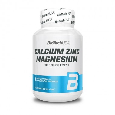 Biotech USA Calcium Zinc Magnesium 100 таблеток, кальцій, цинк, магній