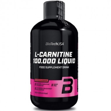 Biotech USA L-Carnitine 100.000 Liquid 500 мл, рідкий l-карнітин, збагачений вітамінами групи B