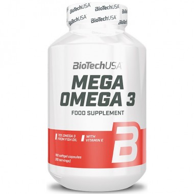 Biotech USA Mega Omega 3 180 капсул, омега 3